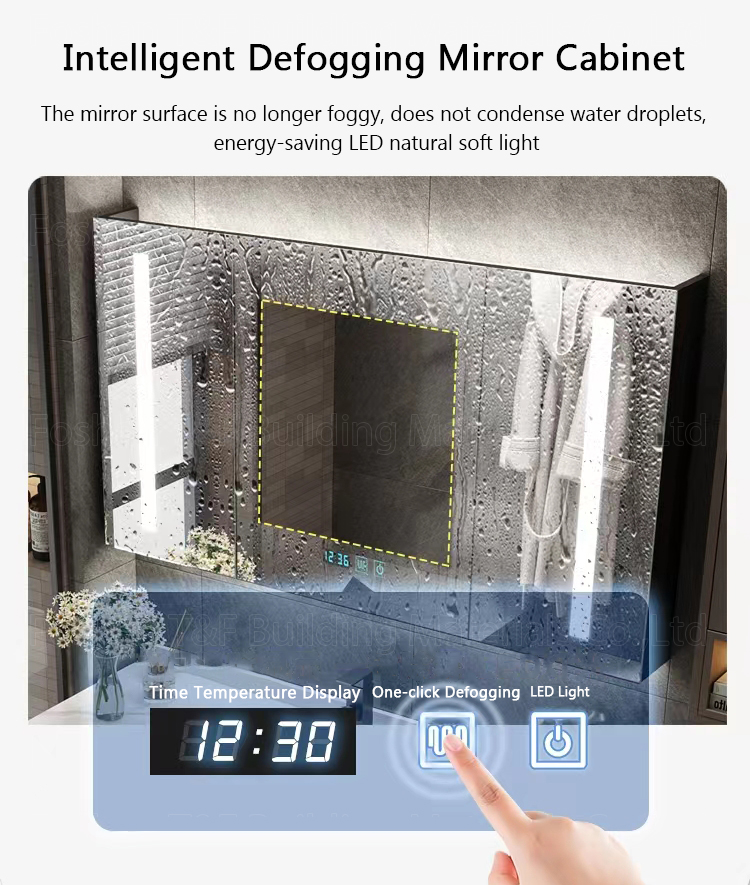 New OEM Service Sintered Stone Bath Vanity Countertop Basin Bathroom LED Mirror Storage Cabinets