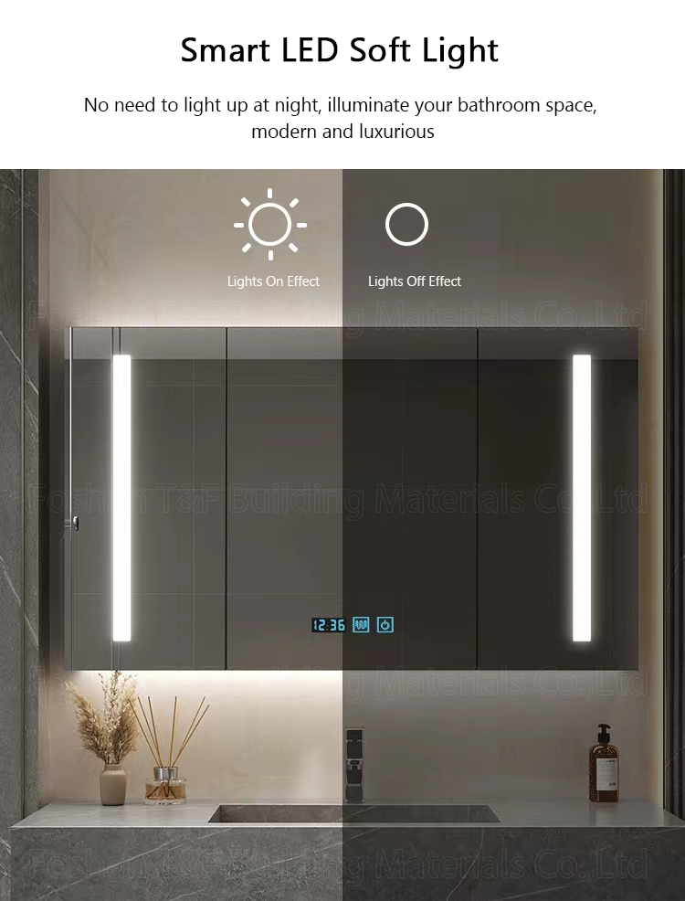 New OEM Service Sintered Stone Bath Vanity Countertop Basin Bathroom LED Mirror Storage Cabinets