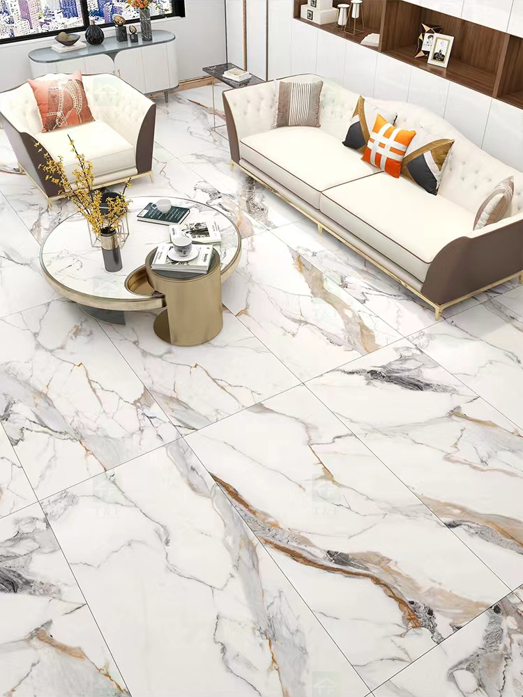 China 1200x2400x9mm Large Size Artificial Calacatta Gold Floor Backsplash Wall Background Panel Sintered Stone Big Slabs