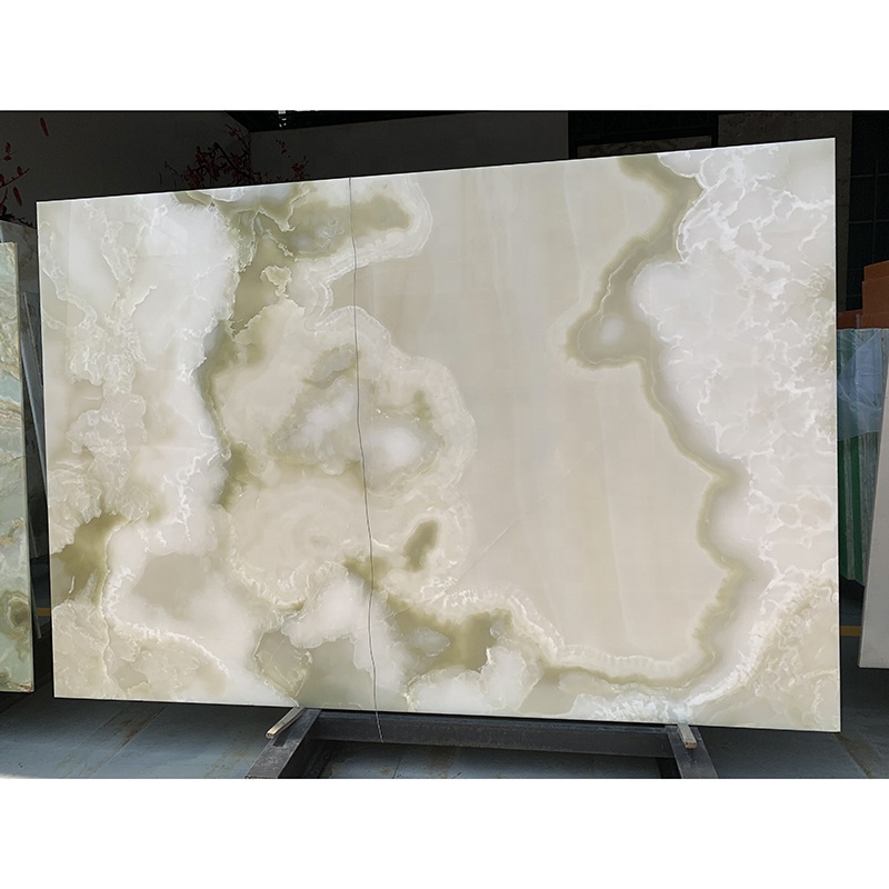 Book Match Translucent Onyx Wall Panel Cladding Decoration Orange Yellow Veins White Onyx Marble Slab
