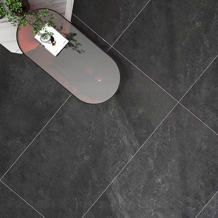 600x1200 Dark Black Gray Cement Rough Matt Finish Surface Outdoor Flooring Wall Porcelain Rustic Tiles