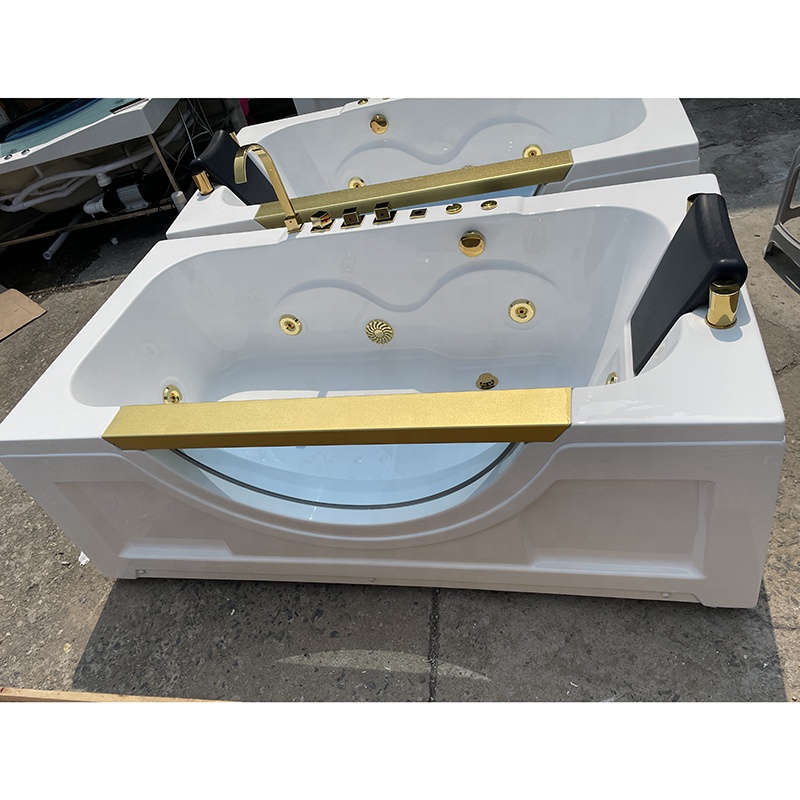 Bathroom White Acrylic Bubble Soaking Rectangular Bath Tub Spa Air Massage Bathtub Whirlpools