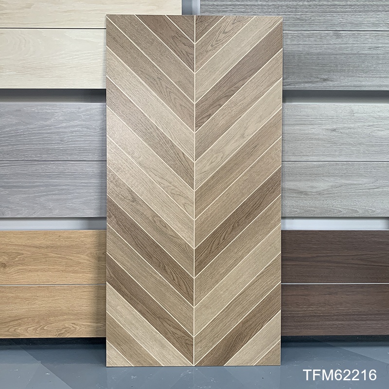 Large Size 600*1200mm Brown Glazed Wood Floor Porcelain Tile Rustic Matt Wooden Tiles for Living Room