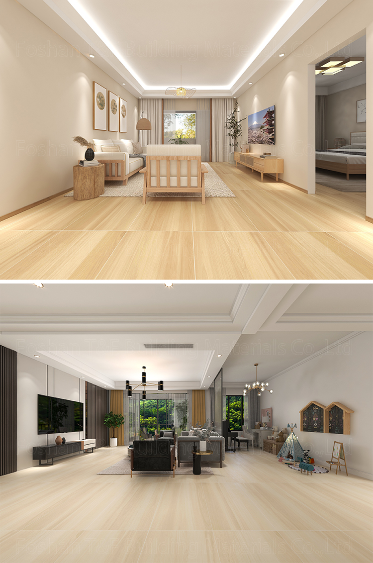 Foshan High Quality 600*1200mm Natural Wood Glazed Finish Rustic Porcelain Wooden Floor Tiles Ghana