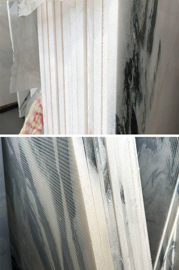 Chinese Natural White Marble With Black Veins Floor Tile Slab Wall Design Panda White Marble Stone