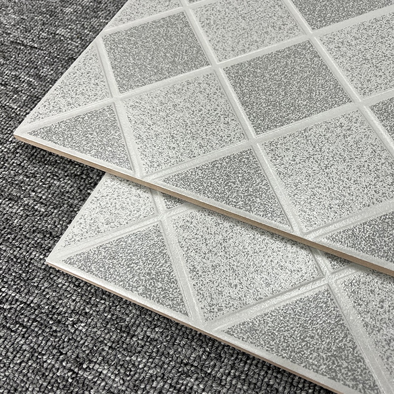 30 X 30 cm Matte Cement Grey Grid Pattern Porcelain Rustic Wall Ceramics Bathroom Floor Tile