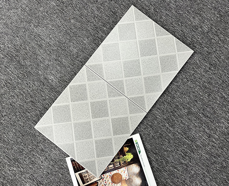 30 X 30 cm Matte Cement Grey Grid Pattern Porcelain Rustic Wall Ceramics Bathroom Floor Tile