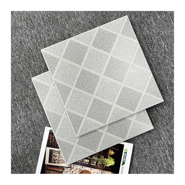 30 X 30 cm Matte Cement Grey Grid Pattern Porcelain Rustic Wall Ceramics Bathroom Floor Tile