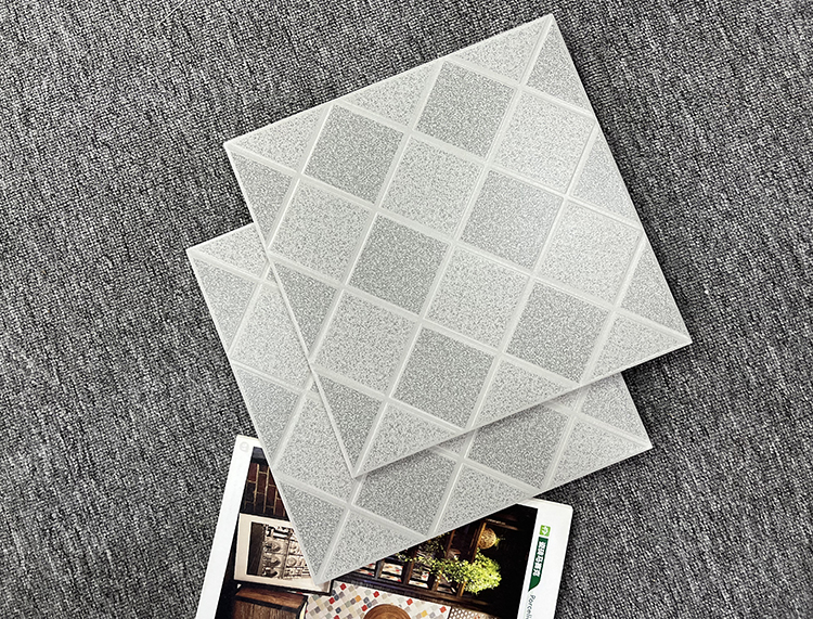 30 X 30 cm Matte Cement Grey Grid Pattern Porcelain Rustic Wall Ceramics Bathroom Floor Tile