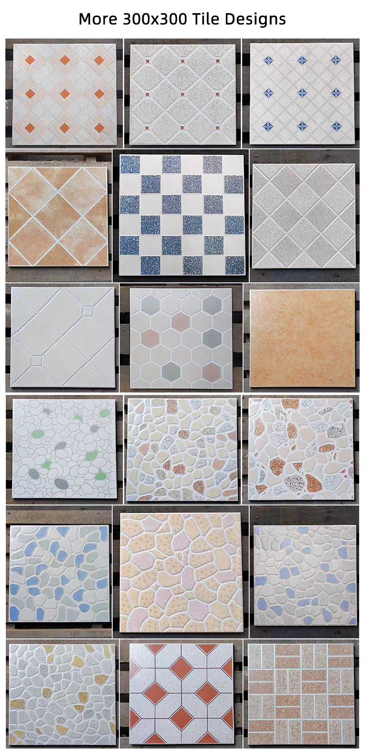 30 X 30 cm Matte Cement Grey Grid Pattern Porcelain Rustic Wall Ceramics Bathroom Floor Tile
