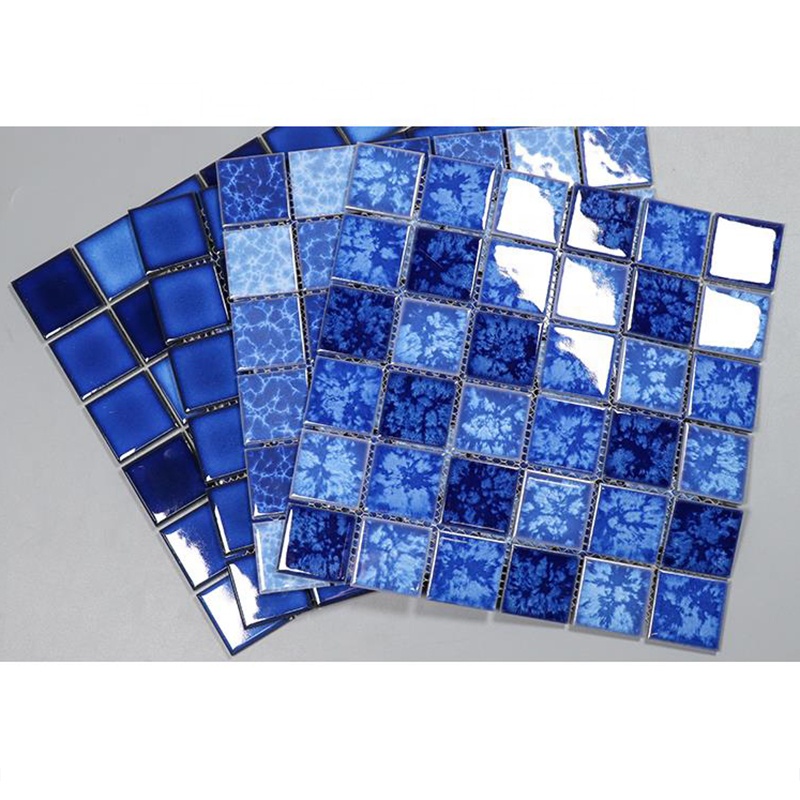 Wholesale Blue Square Garden Pool Fish Pond Landscape Pool Wall and Floor Tiles Ceramic Mosaic Swimming Pool Tiles
