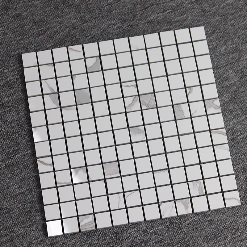 New Cut From Full Polished Glazed Bathroom Kitchen Backsplash Floor Wall White Carrara Porcelain Marble Mosaic Tile