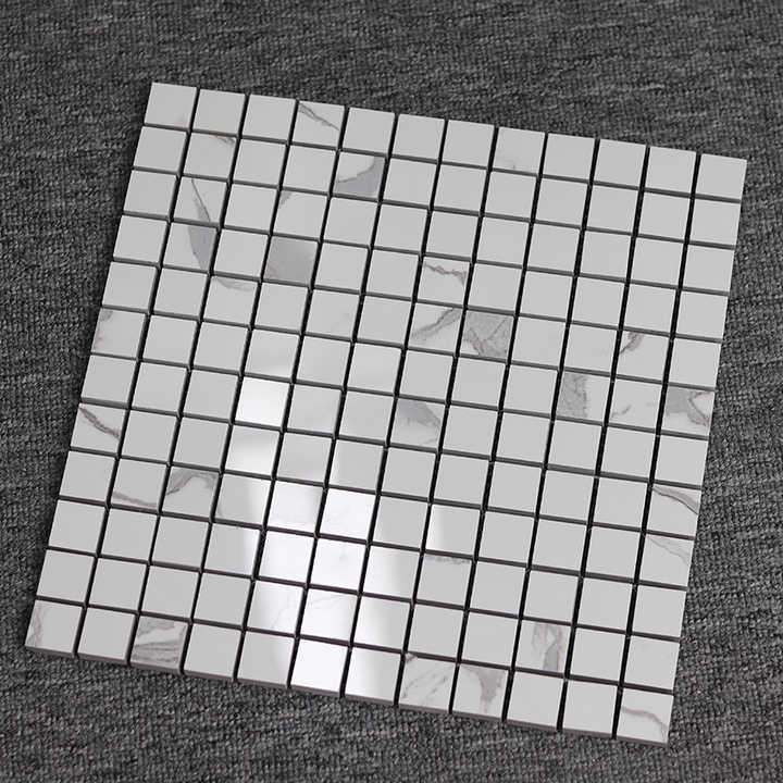 New Cut From Full Polished Glazed Bathroom Kitchen Backsplash Floor Wall White Carrara Porcelain Marble Mosaic Tile