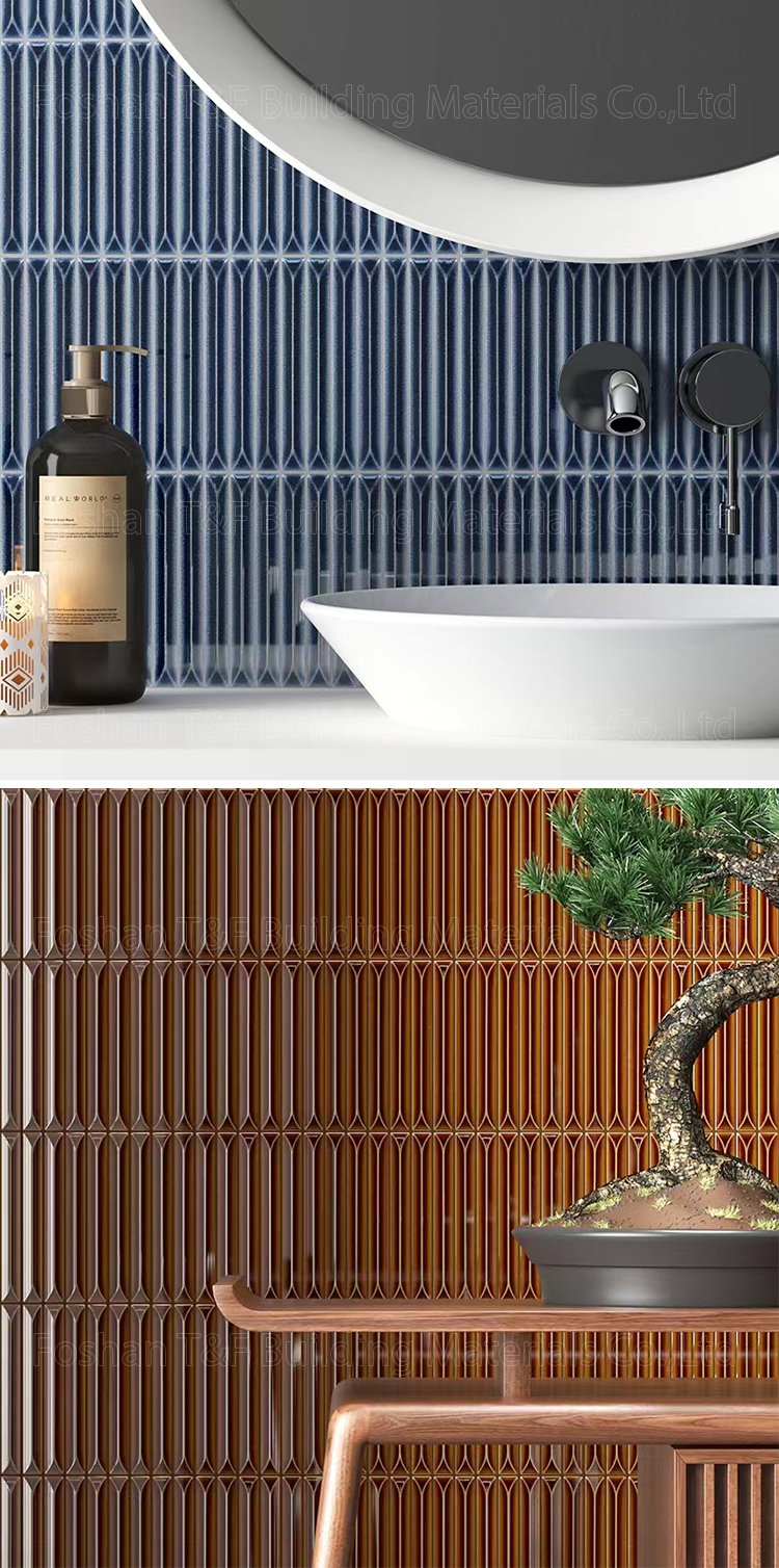 Good Price China Kitkat Strip 3D Wall Panel Porcelain Backsplash Kitchen Bathroom Mozaic Tile Mosaic
