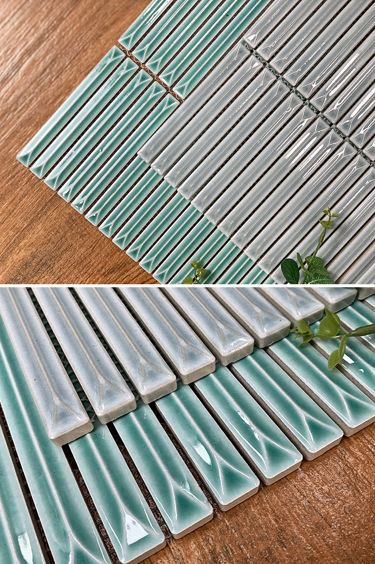 Good Price China Kitkat Strip 3D Wall Panel Porcelain Backsplash Kitchen Bathroom Mozaic Tile Mosaic
