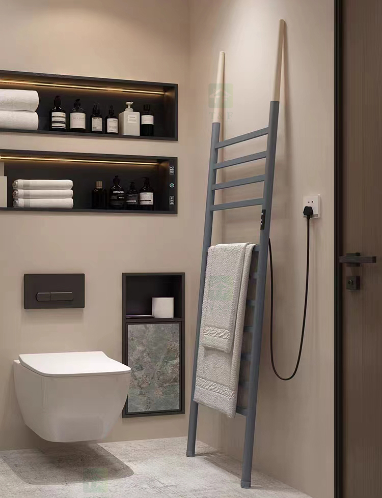 Steel 304 Floor Stand Hot Towel Warmer Bathroom Standing Electric Heated Towel Rack Rail