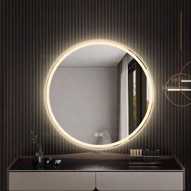 Anti Fog Round Touch Screen Smart Bath Vanity Cabinet Mirror Bathroom Mirror With Led Lights