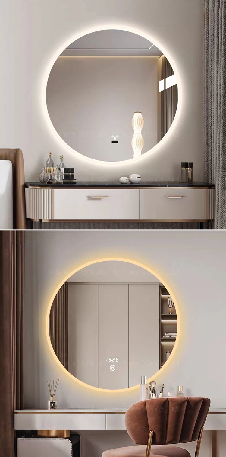 Anti Fog Round Touch Screen Smart Bath Vanity Cabinet Mirror Bathroom Mirror With Led Lights