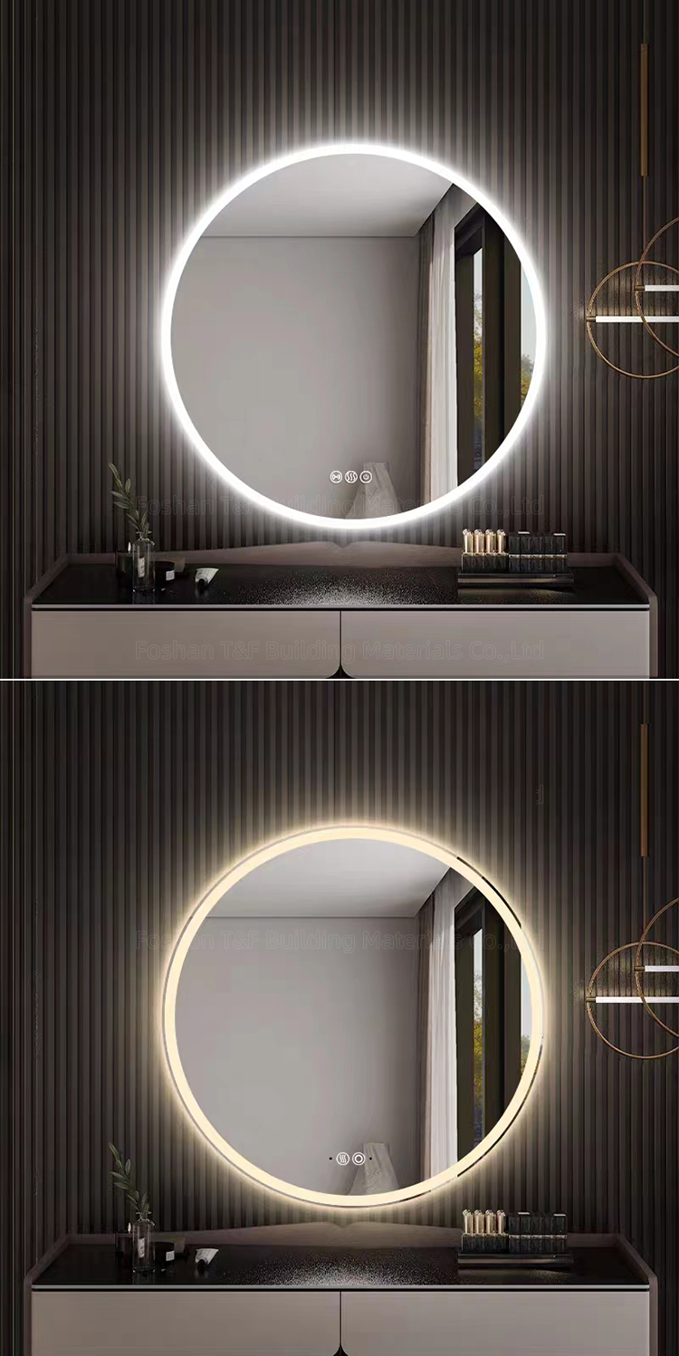 Anti Fog Round Touch Screen Smart Bath Vanity Cabinet Mirror Bathroom Mirror With Led Lights