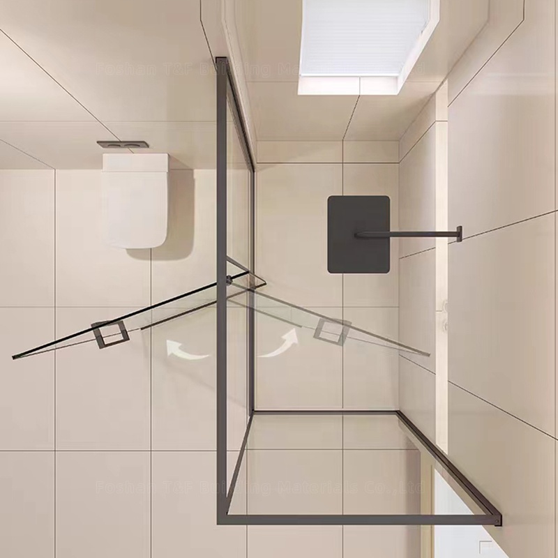 Modern Black Bath Shower Cabin Set 8mm 10mm Tempered Glass Bathroom Shower Cabinet Room