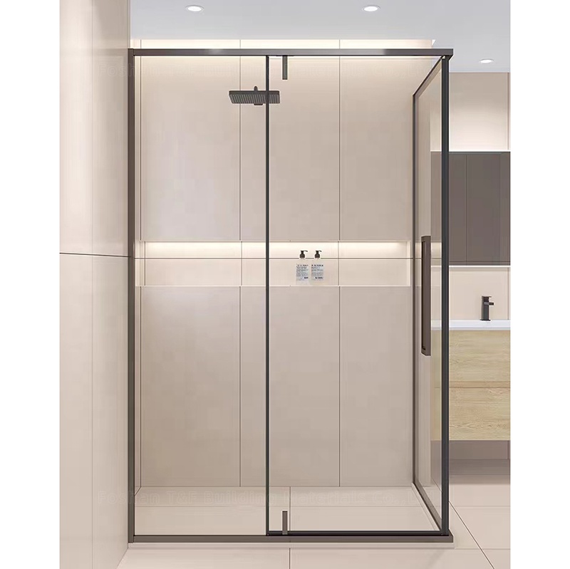 Modern Black Bath Shower Cabin Set 8mm 10mm Tempered Glass Bathroom Shower Cabinet Room
