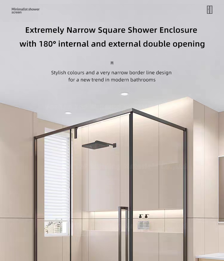 Modern Black Bath Shower Cabin Set 8mm 10mm Tempered Glass Bathroom Shower Cabinet Room