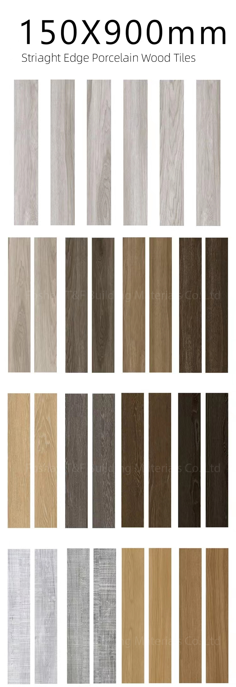 New Design 150x900mm Full Body Wooden Tiles Living Room Wood Look Porcelain Tile