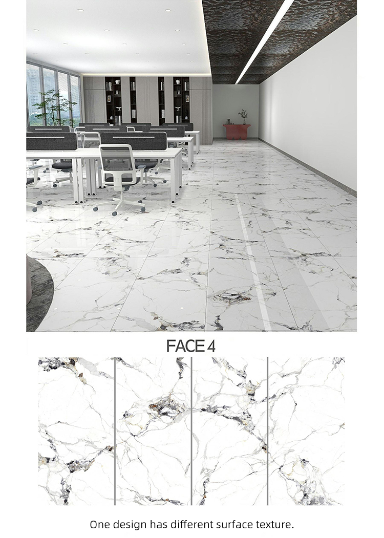 600*1200 750x1500 Gloss Porcelain Polished Glazed Gold Vein White Floor Wall Marble Look Slab Tiles