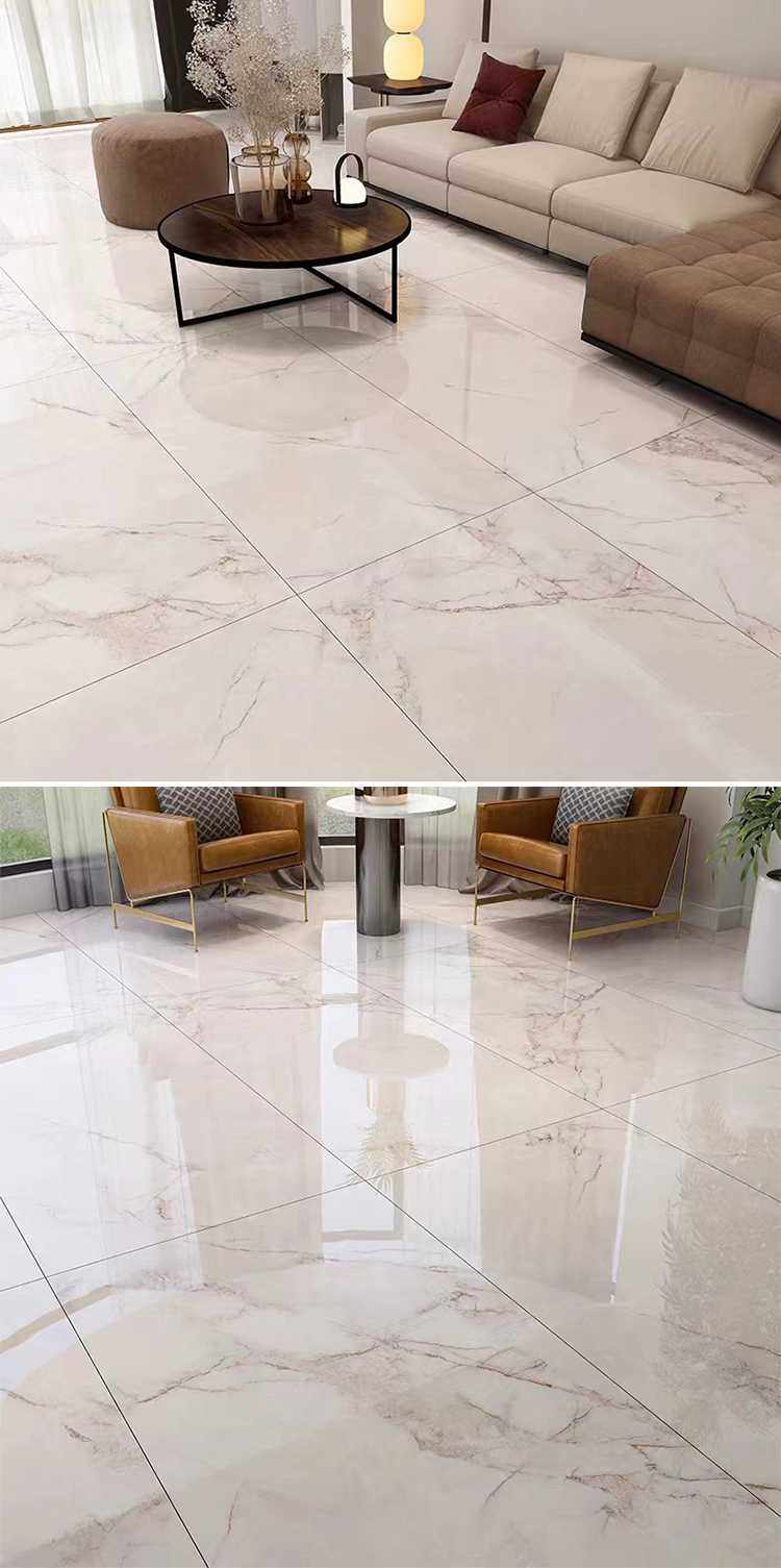600*1200 750x1500 Gloss Porcelain Polished Glazed Gold Vein White Floor Wall Marble Look Slab Tiles