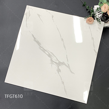 60x60 600x600 Glossy Carrara White Porcelain Piso Porcelanato Marble Floor Tile for the Living Room