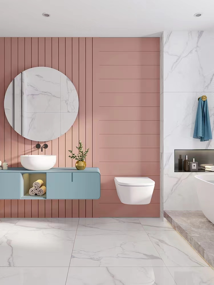 60x60 600x600 Glossy Carrara White Porcelain Piso Porcelanato Marble Floor Tile for the Living Room