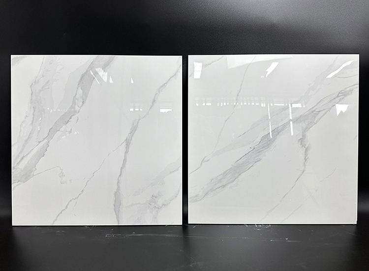 60x60 600x600 Glossy Carrara White Porcelain Piso Porcelanato Marble Floor Tile for the Living Room