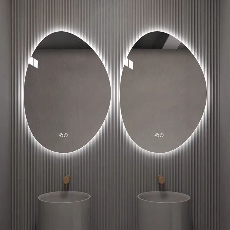 Custom Irregular Shape Intelligent Anti-fog Smart Led Bath Wall Mounting Bathroom Mirror With Light