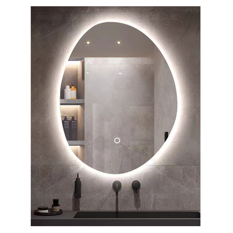 Custom Irregular Shape Intelligent Anti-fog Smart Led Bath Wall Mounting Bathroom Mirror With Light