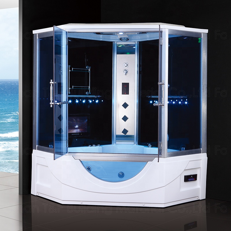 Factory Price Complete Whirlpool Massage Standing Bathroom Shower Cabinet Hammam Steam Bath Cabin Room