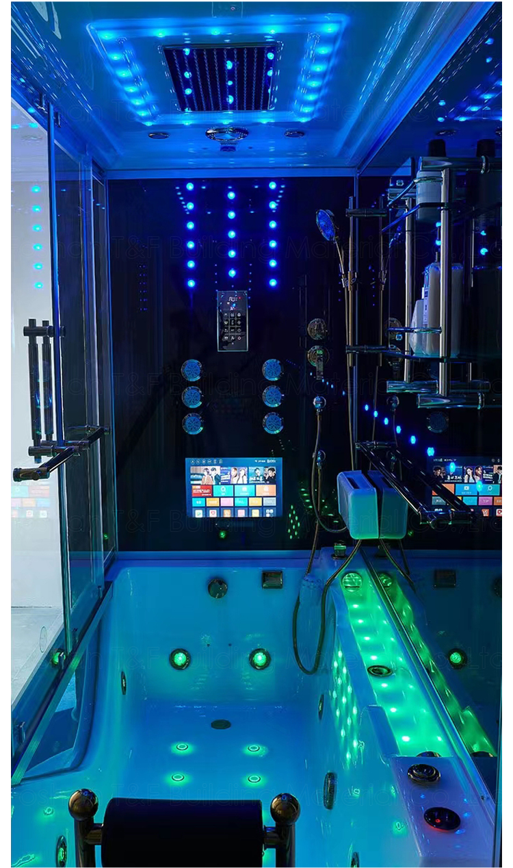 Factory Price Complete Whirlpool Massage Standing Bathroom Shower Cabinet Hammam Steam Bath Cabin Room
