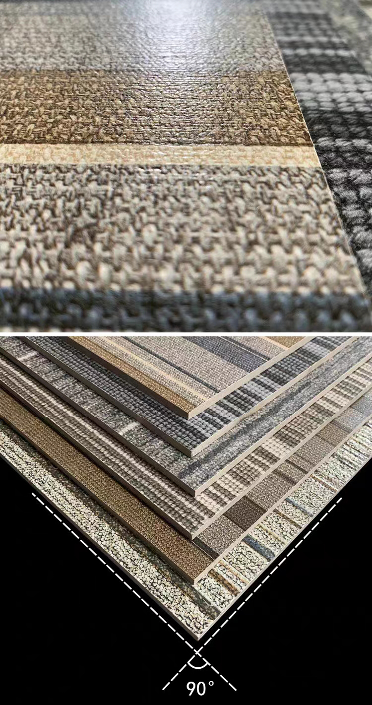 Porcelain Glazed 60x60 600x600 House Home Hotel Office Carpet Fabric Pattern Look Ceramic Floor Tiles for Indoors