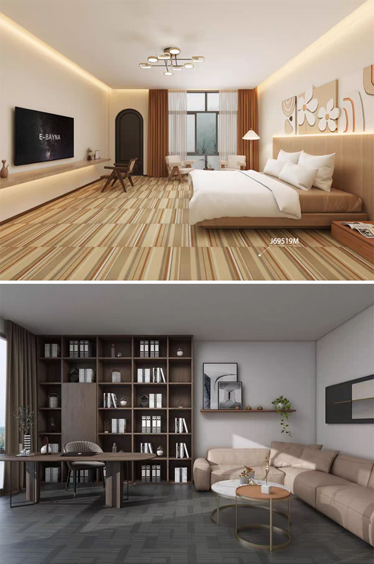 Porcelain Glazed 60x60 600x600 House Home Hotel Office Carpet Fabric Pattern Look Ceramic Floor Tiles for Indoors