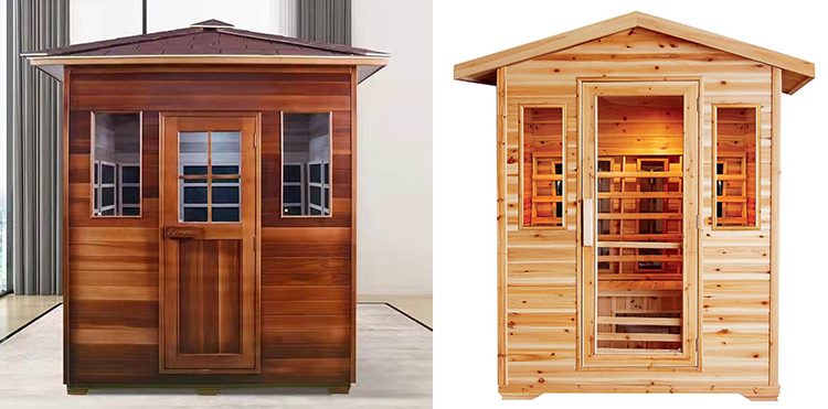 Indoor Full Spectrum Salt Tourmaline Stone Far Infrared Wooden Home Dry Steam Bath Sauna Room