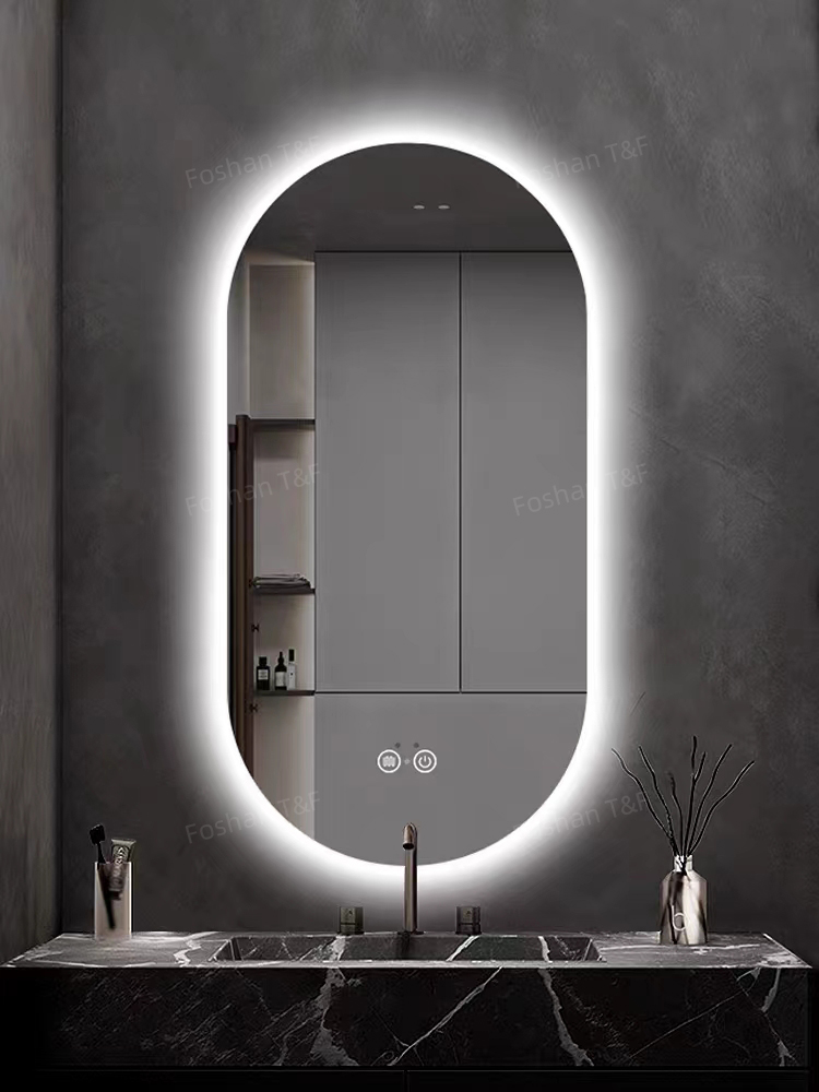Arch Oval Bathroom Anti Fog Smart Mirror Illuminated Led Vanity Mirror for Hotel Bathroom Project