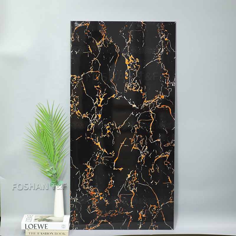 60x60 80x80 60x120 75x150 90x180 Black and Gold White Polished Porcelain Glazed Marble Floor Wall Tiles