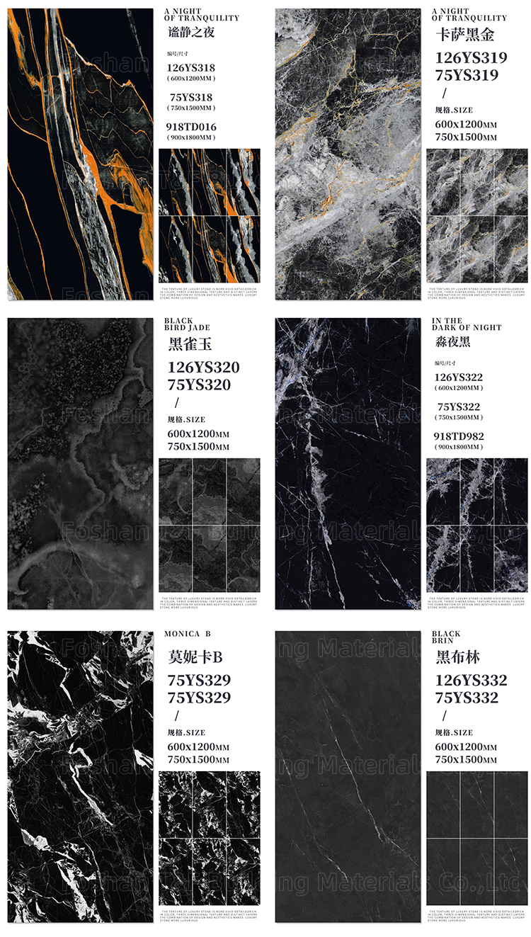 60x60 80x80 60x120 75x150 90x180 Black and Gold White Polished Porcelain Glazed Marble Floor Wall Tiles
