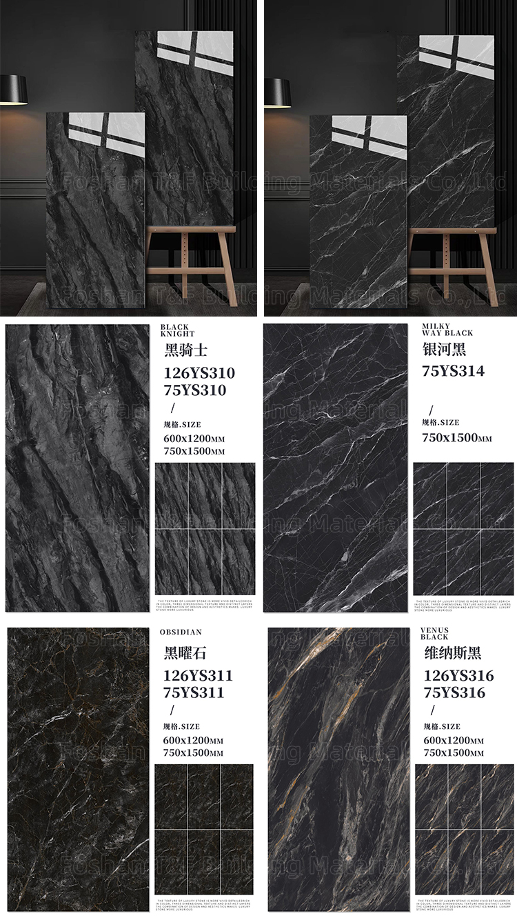 60x60 80x80 60x120 75x150 90x180 Black and Gold White Polished Porcelain Glazed Marble Floor Wall Tiles