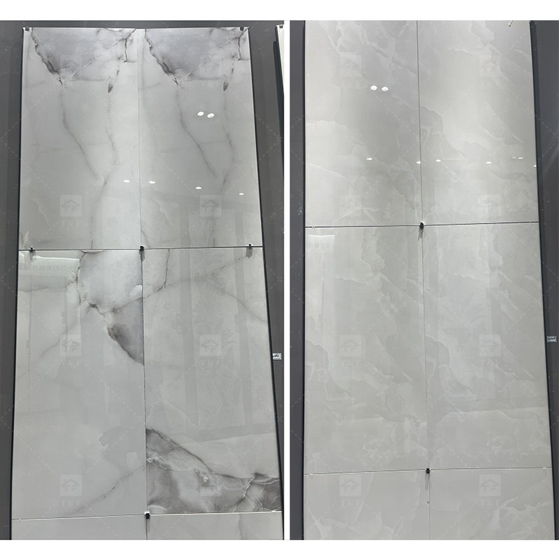 Foshan Porcelanato 60x120 Natural Jade Onyx Marble Stone Look Design Ceramic Floor Glossy Porcelain Tiles