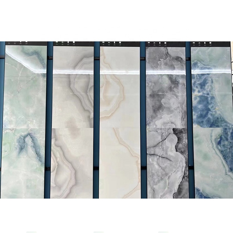 Foshan Porcelanato 60x120 Natural Jade Onyx Marble Stone Look Design Ceramic Floor Glossy Porcelain Tiles