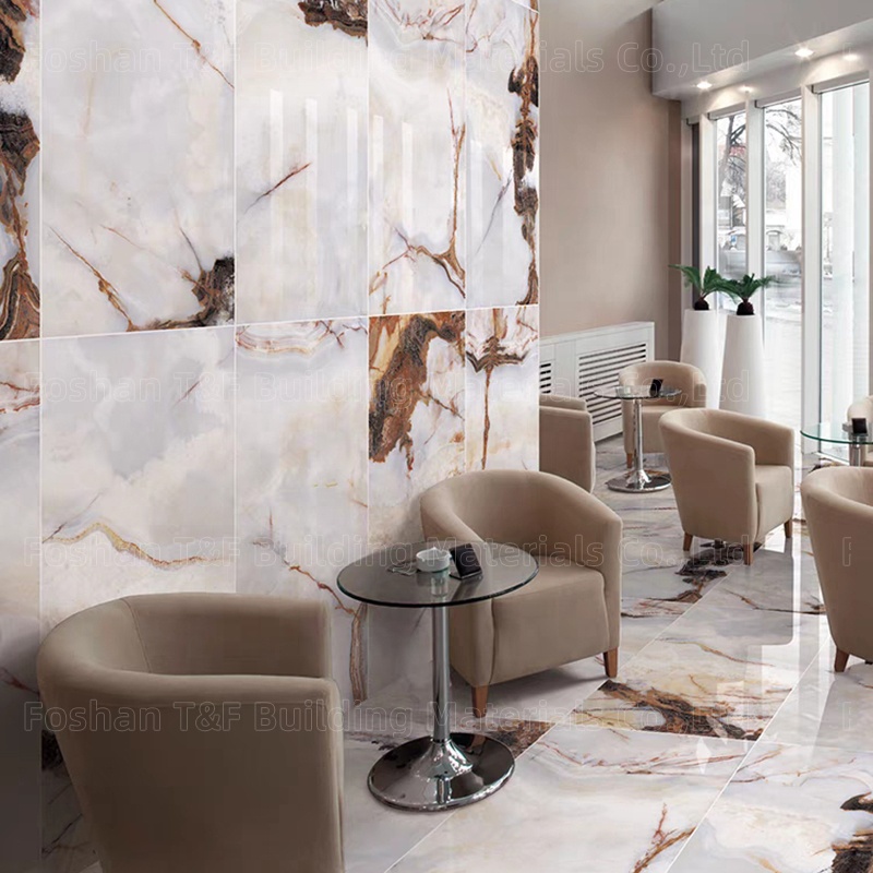 Foshan Porcelanato 60x120 Natural Jade Onyx Marble Stone Look Design Ceramic Floor Glossy Porcelain Tiles