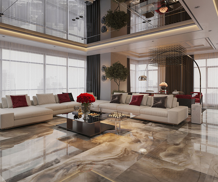 Foshan Porcelanato 60x120 Natural Jade Onyx Marble Stone Look Design Ceramic Floor Glossy Porcelain Tiles