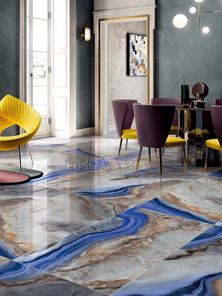 Foshan Porcelanato 60x120 Natural Jade Onyx Marble Stone Look Design Ceramic Floor Glossy Porcelain Tiles