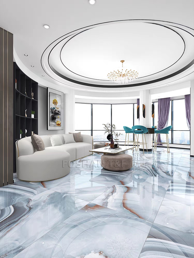 Foshan Porcelanato 60x120 Natural Jade Onyx Marble Stone Look Design Ceramic Floor Glossy Porcelain Tiles