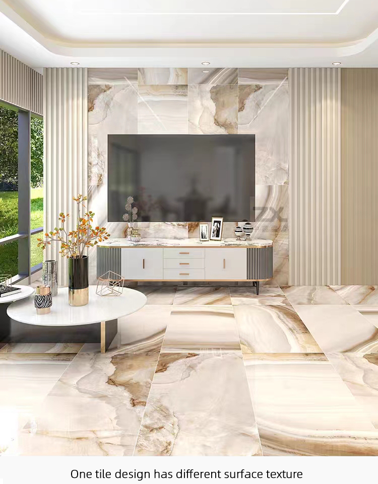 Foshan Porcelanato 60x120 Natural Jade Onyx Marble Stone Look Design Ceramic Floor Glossy Porcelain Tiles